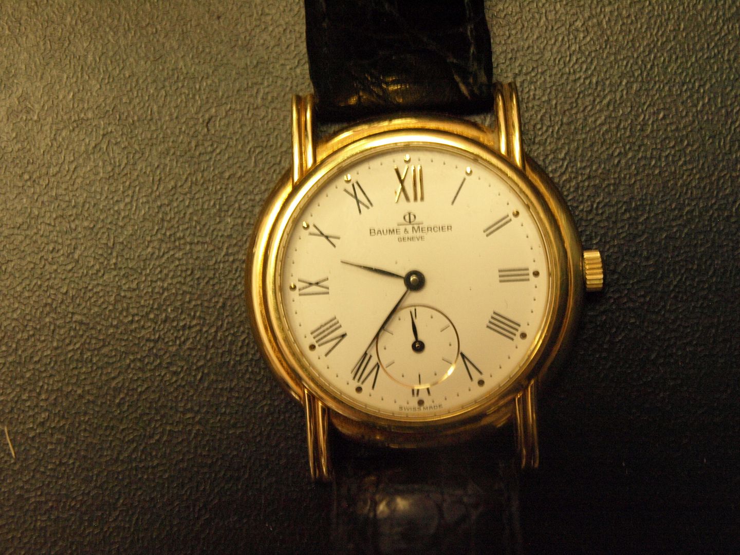 baume & mercier 18k gold mens watch
